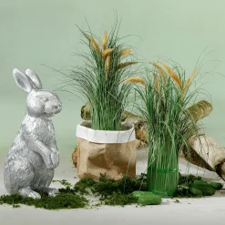 New DecoWoerner Dekogras Mit Schilfblüten, 50 Cm grün