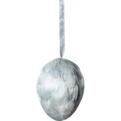 Outlet DecoWoerner Deko-Hänger Feder-Ei Eis, 10 Cm Lang blau