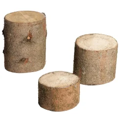 Hot DecoWoerner Deko-Holzstämme, Set à 3 Stück braun