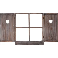 New DecoWoerner Deko-Hüttenfenster 60 X 60 Cm Naturholz