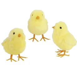 DecoWoerner Deko-Küken Set 3tlg. gelb
