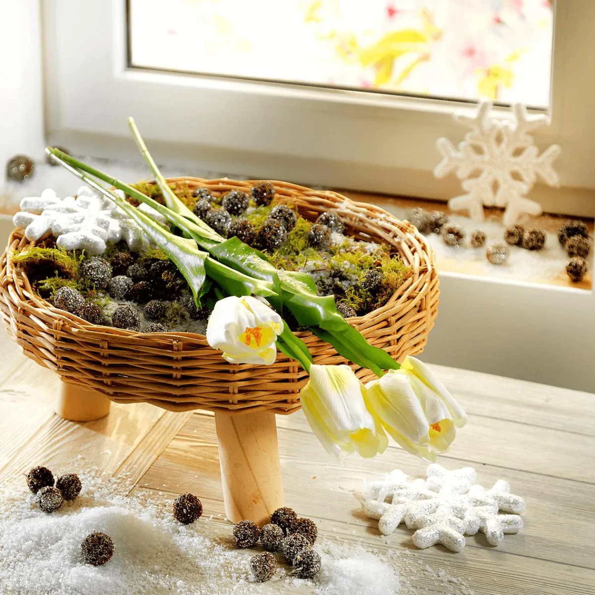 Discount DecoWoerner Deko-Kristallschnee, Schwer Entflammbar 140 G weiß