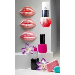 Best DecoWoerner Deko-Lippenstift 60 Cm, Pink-silber-schwarz rosa