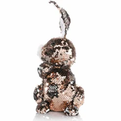 Sale DecoWoerner Deko-Oster-Hase Mit Wendepailletten Kupfer Und , 21 Cm silber