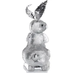 Sale DecoWoerner Deko-Oster-Hase Mit Wendepailletten , 35 Cm silber
