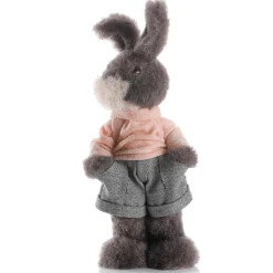Best DecoWoerner Deko-Plüsch-Oster-Hase 40 Cm Hoch, Grau