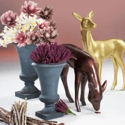 DecoWoerner Deko-Reh Stehend 115 Cm Hoch, Metallic gold