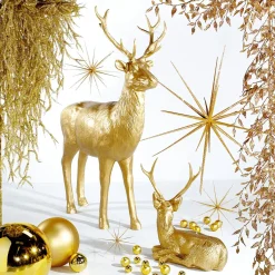 New DecoWoerner Deko-Rehbock 70 Cm Lang, gold
