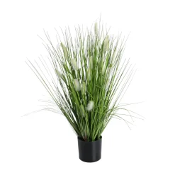 Best DecoWoerner Deko-Samtgras Im Schwarzen Topf 50 Cm grün