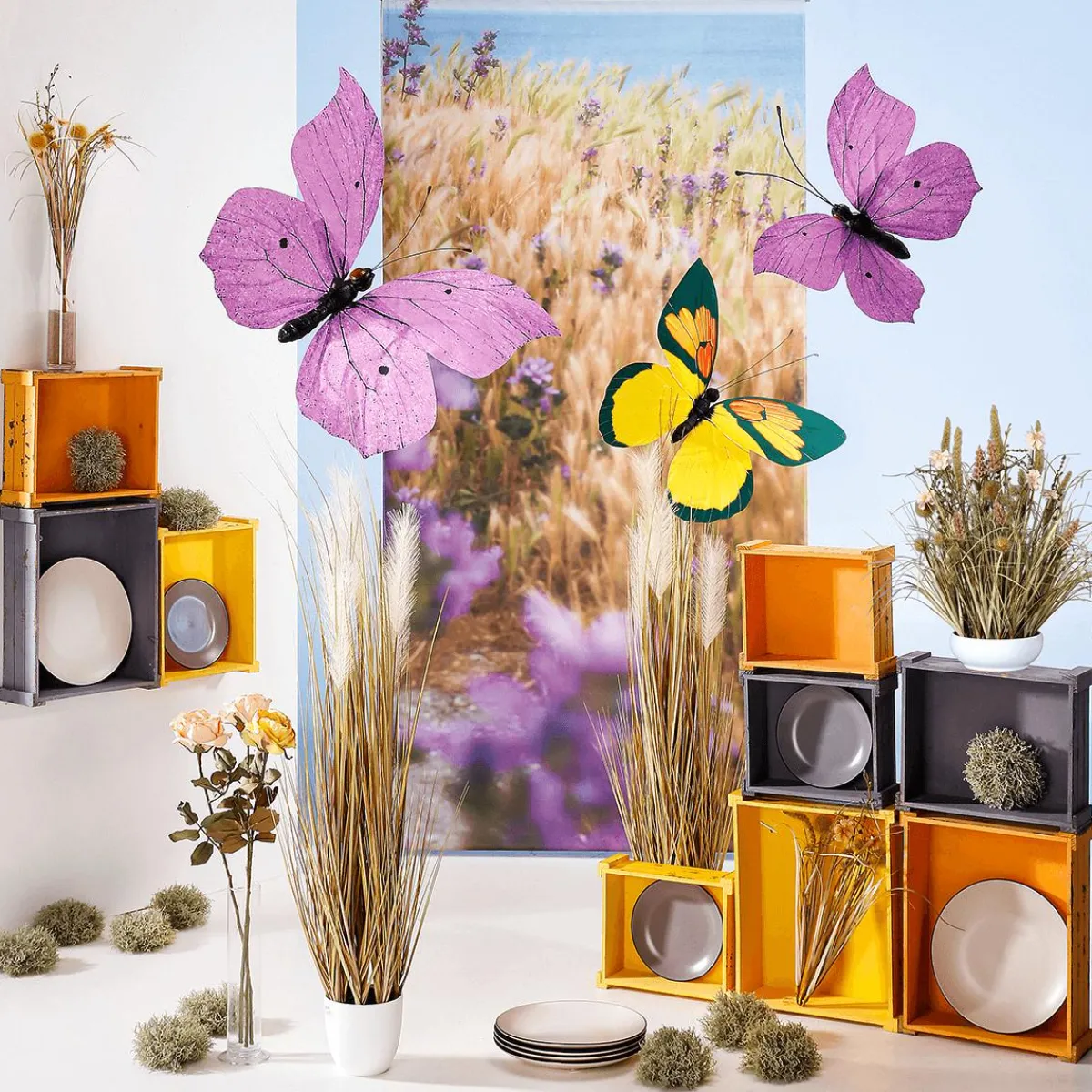 New DecoWoerner Deko-Schmetterling Lila, 80 Cm violett