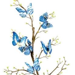 New DecoWoerner Deko-Schmetterlinge, 10 Cm, , 6 Stück blau