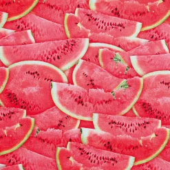 Clearance DecoWoerner Dekostoff “Melonen" 140 Cm Breit rot