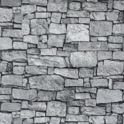Sale DecoWoerner Dekostoff “Steinwand“, 140 Cm Breit, Grau