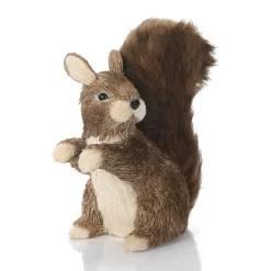 New DecoWoerner Deko-Stroh-Eichhörnchen Mit Buschigem Schwanz 23 X 12 X 23 Cm braun