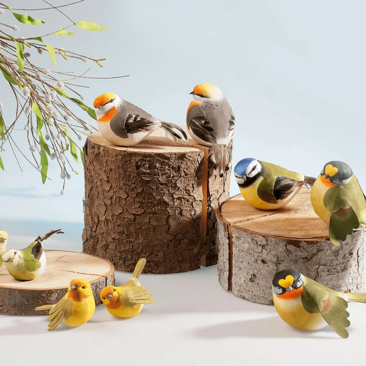 Sale DecoWoerner Dekovogel Grün Gelb 19 Cm blau