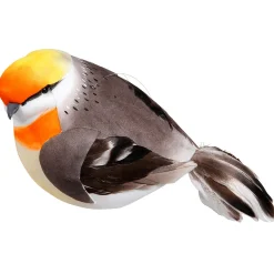 Best DecoWoerner Dekovogel Grau Orange 19 Cm mehrfarbig