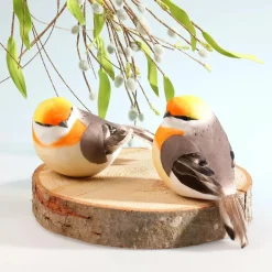 Best DecoWoerner Dekovogel Grau Orange 19 Cm mehrfarbig