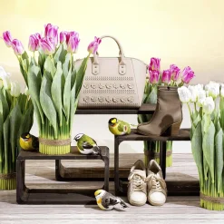 Best DecoWoerner Dekovogel Grau Orange 19 Cm mehrfarbig