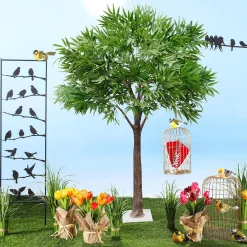 Best DecoWoerner Dekovogel Grau Orange 19 Cm mehrfarbig