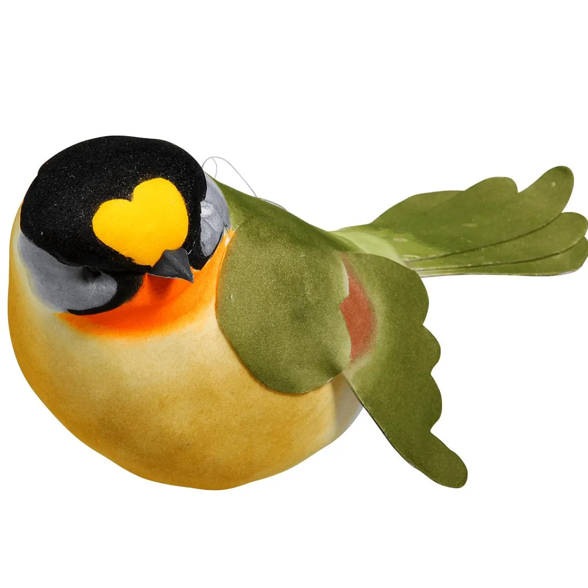 New DecoWoerner Dekovogel -orange 19 Cm grün