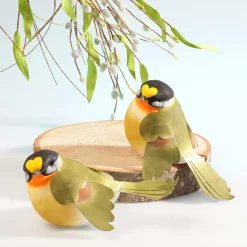 New DecoWoerner Dekovogel -orange 19 Cm grün