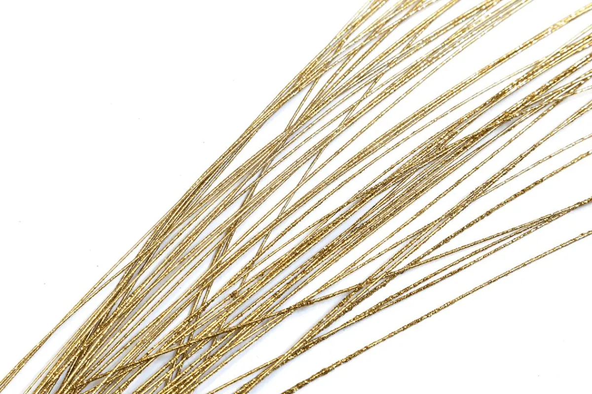 DecoWoerner Dekozweig gras, Pack á 2 Stück gold