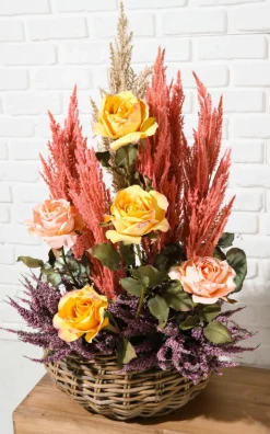 New DecoWoerner Dekozweig Schilfblüte, 94 Cm rosa