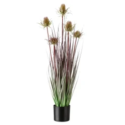 Clearance DecoWoerner Distel-Kunstgras Im Schwarzen Topf 69 Cm grün