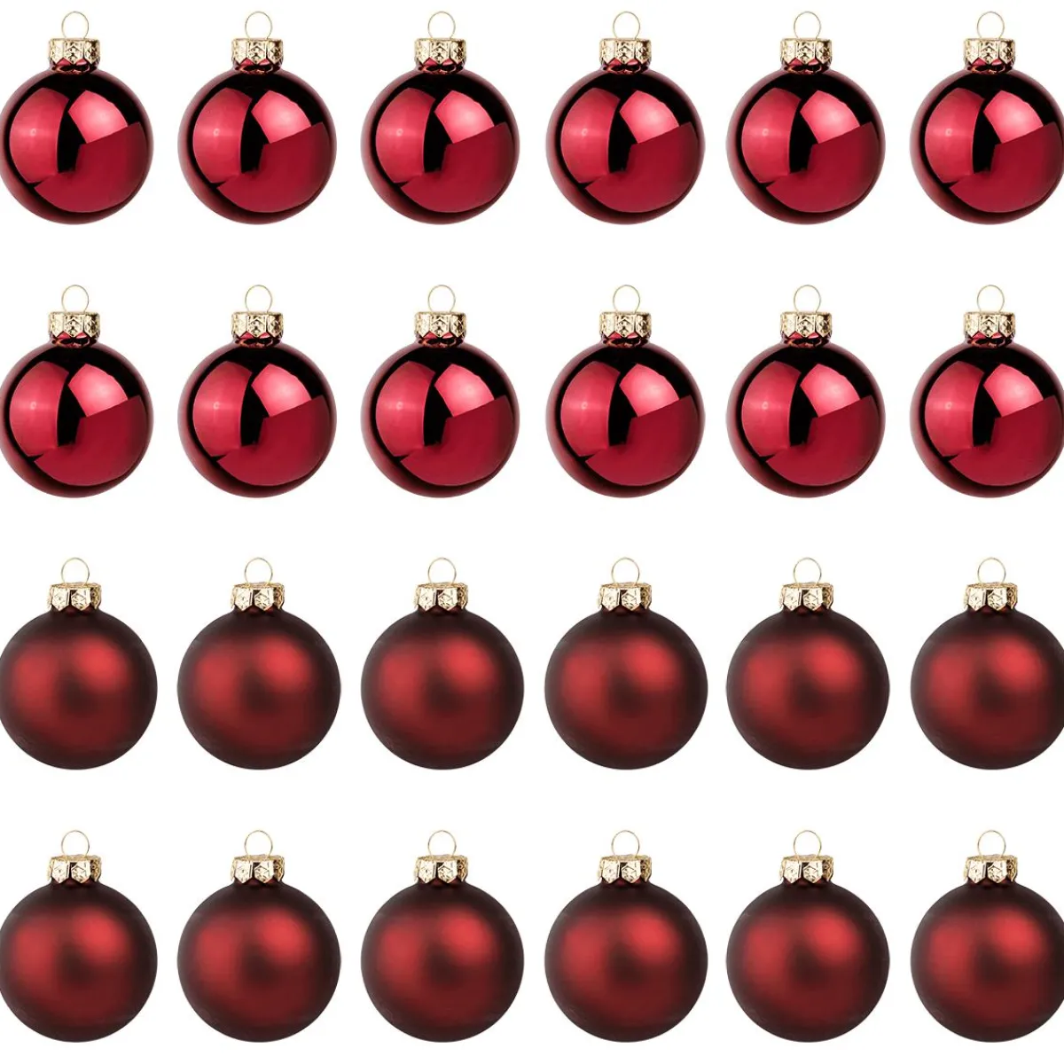 Best DecoWoerner Dunkele Weihnachtskugeln Aus Glas 6 Cm Ø – 24 Stück rot