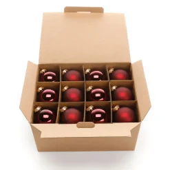 Best DecoWoerner Dunkele Weihnachtskugeln Aus Glas 6 Cm Ø – 24 Stück rot