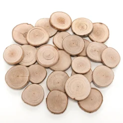 Clearance DecoWoerner Echte Holzscheiben 5 - 7 Cm, 25 Stück Naturholz