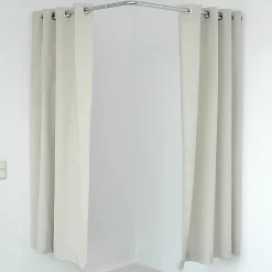 Sale DecoWoerner Eck-Kabinen-Vorhang, 200 Cm Lang, Beige braun