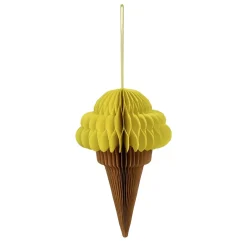 Best DecoWoerner Eiscreme-Hängedeko Aus Karton 30 Cm, gelb