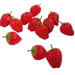 Outlet DecoWoerner Erdbeeren Lebensmittel-Attrappen, 12 Stück rot