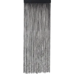 Discount DecoWoerner Fadenvorhang , 200 X 90 Cm schwarz