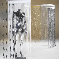 Discount DecoWoerner Fadenvorhang , 200 X 90 Cm schwarz
