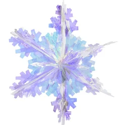 Clearance DecoWoerner Falt-Schneeflocke Aus Kunststoff Irisierend 40 Cm Ø transparent
