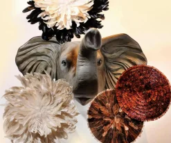 New DecoWoerner Feder-Wandschmuck braun