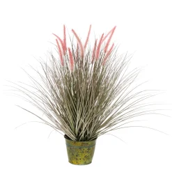 Discount DecoWoerner Feines Deko-Federborstengras In Silber- Im Edlen Zinktopf 70 Cm rosa