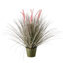 Discount DecoWoerner Feines Deko-Federborstengras In Silber- Im Edlen Zinktopf 70 Cm rosa