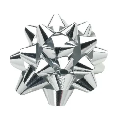 New DecoWoerner Fertigschleifen Zum Kleben 6 Cm Ø, 25 Stück silber