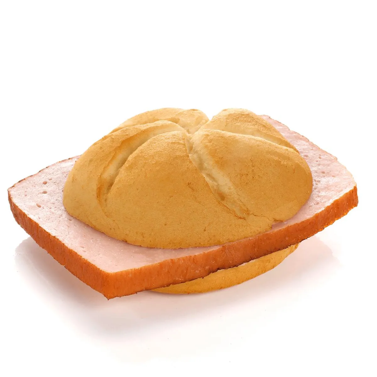 DecoWoerner Fleischkäse-Brötchen-Lebensmittel-Attrappe 14 Cm braun