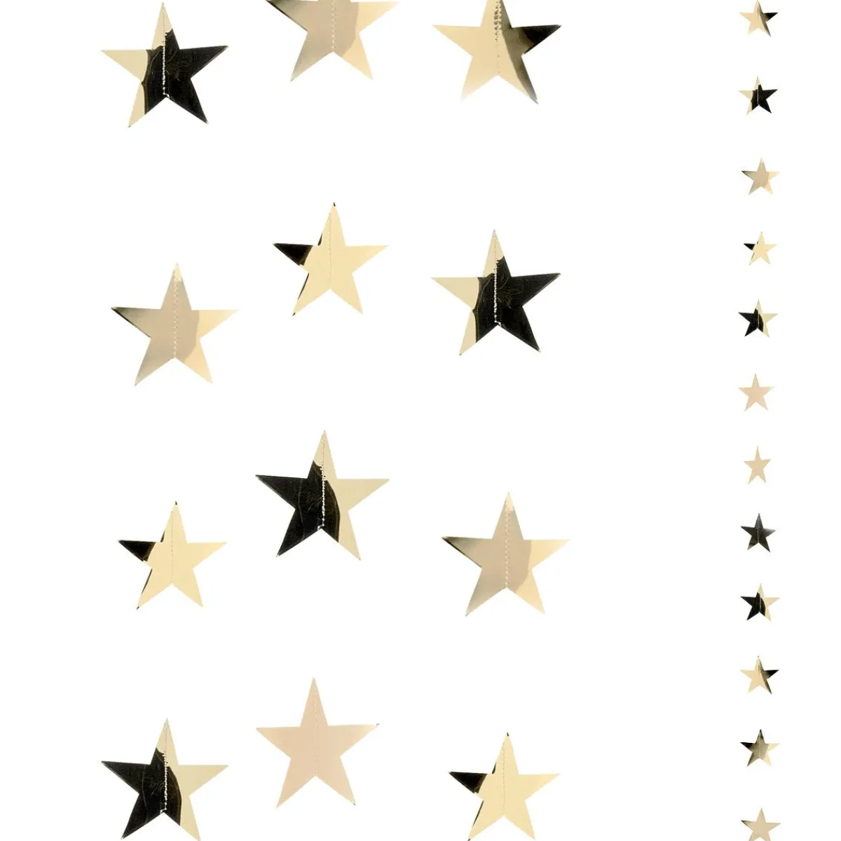 Clearance DecoWoerner Folien-Sternenkette 7 Cm Ø, 200 Cm, 3 Stück gold