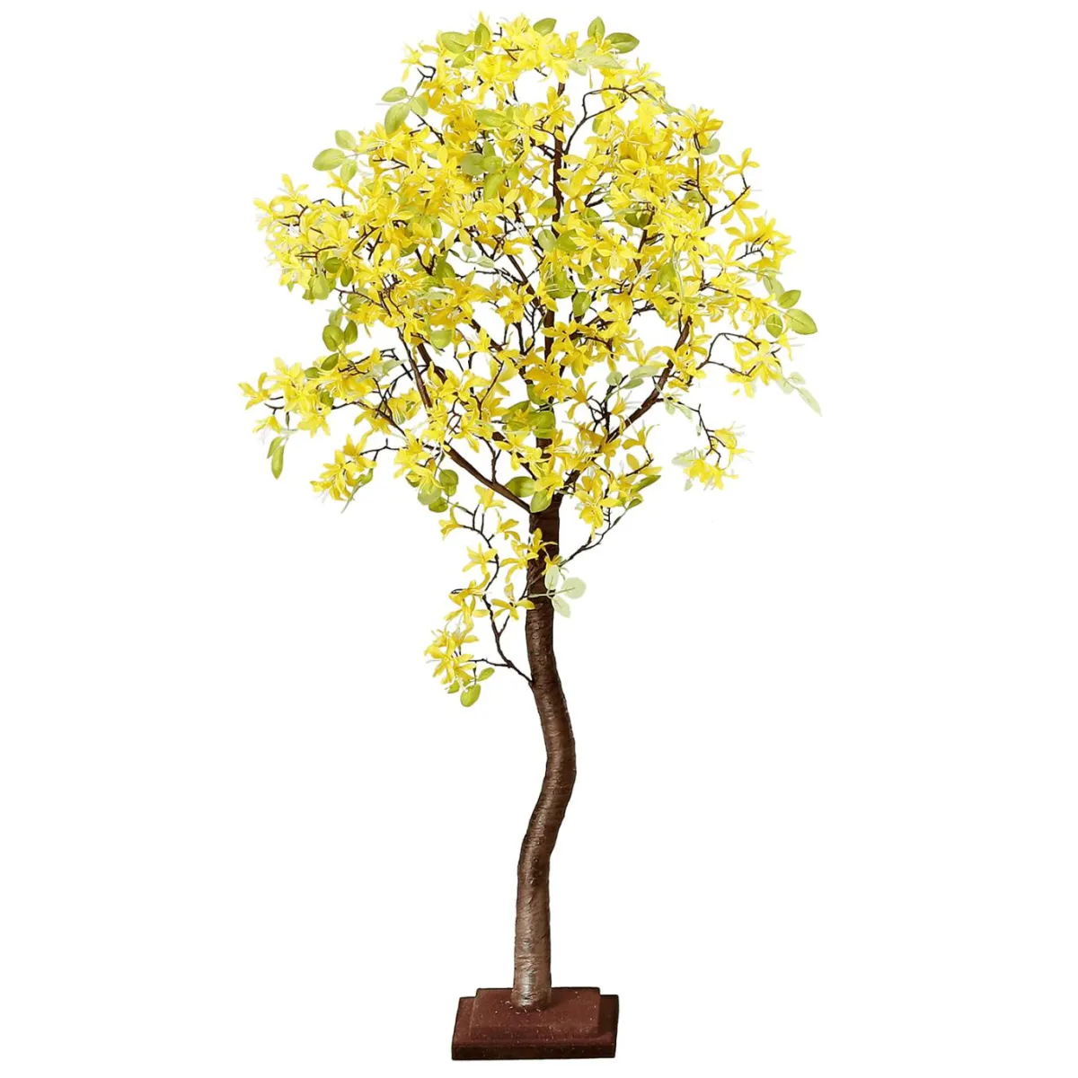 DecoWoerner Forsythien-Kunstbaum Mit Standplatte 120 Cm gelb