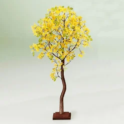 DecoWoerner Forsythien-Kunstbaum Mit Standplatte 120 Cm gelb