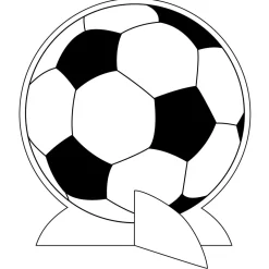 New DecoWoerner Fußball-Display Tischaufsteller 22 Cm Ø schwarz