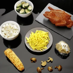 Best DecoWoerner Gebratene Zucchini-Scheiben Lebensmittel-Attrappen, Pack à 3 Stück grün