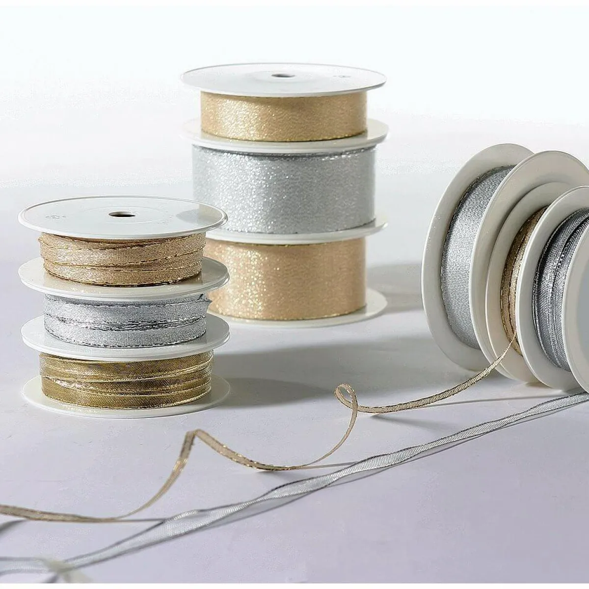 Hot DecoWoerner Geschenkband "Glamour" 10 Mm, 25 M, silber