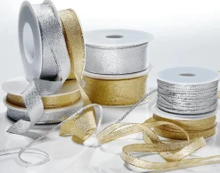 Clearance DecoWoerner Geschenkband "Glamour" 10 Mm X 20 M gold