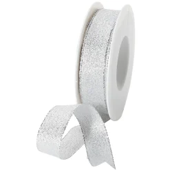 Best DecoWoerner Geschenkband "Glamour" 25 Mm X 20 M silber